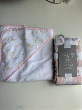 Le Top bébé Pink & White 12-Pack Baby Washcloths